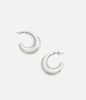 Crescent Moon Hollow Hoop Earrings