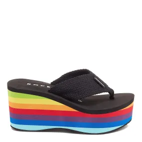 Crush Rainbow Black Platform Flip Flop