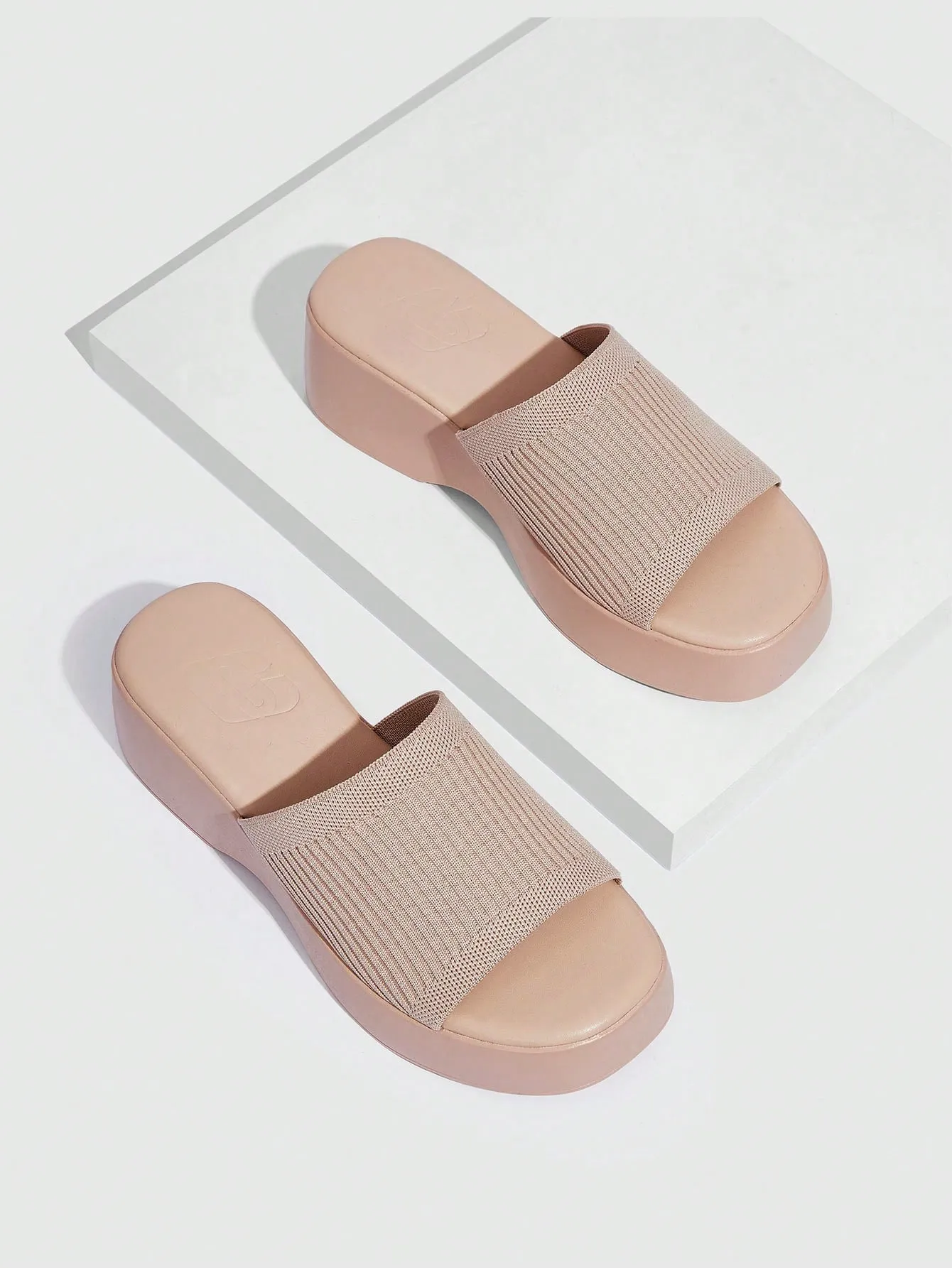 CUCCOO BASICS Fashion Pink Wedge Slide Sandals ForWoman Shoes, Fabric Single Band Sandals For Spring And Summer Vacation Shoes Summer Sale