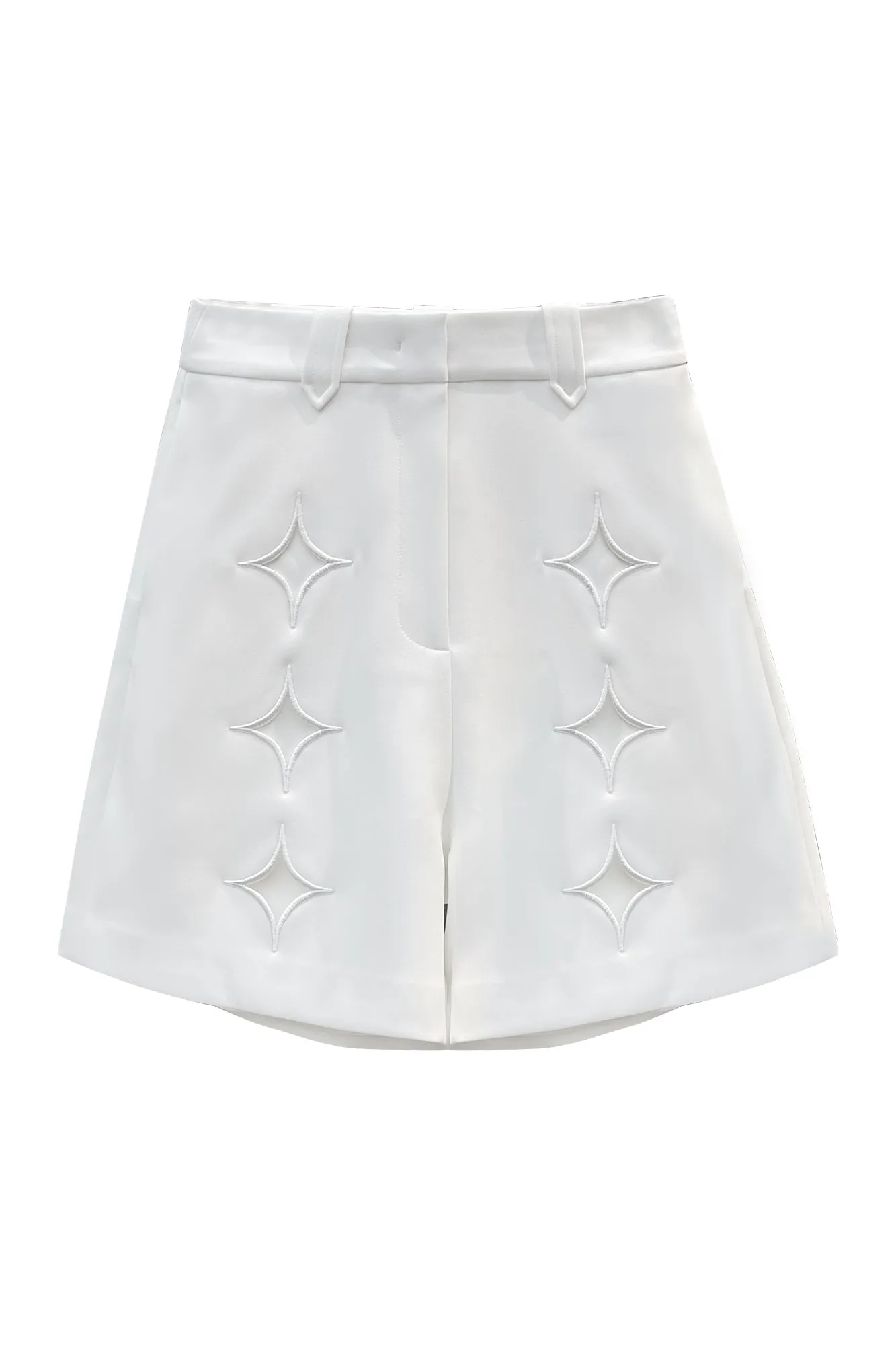 Cut-out four-pointed star shorts