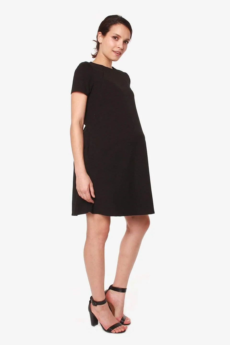 Cynthia Short Sleeve Maternity Dress Black