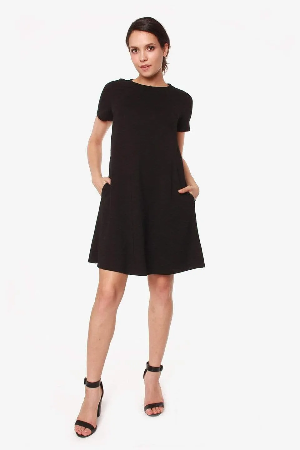 Cynthia Short Sleeve Maternity Dress Black