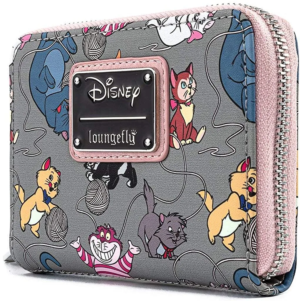 Disney Cats Allover Print Zip-Around Wallet