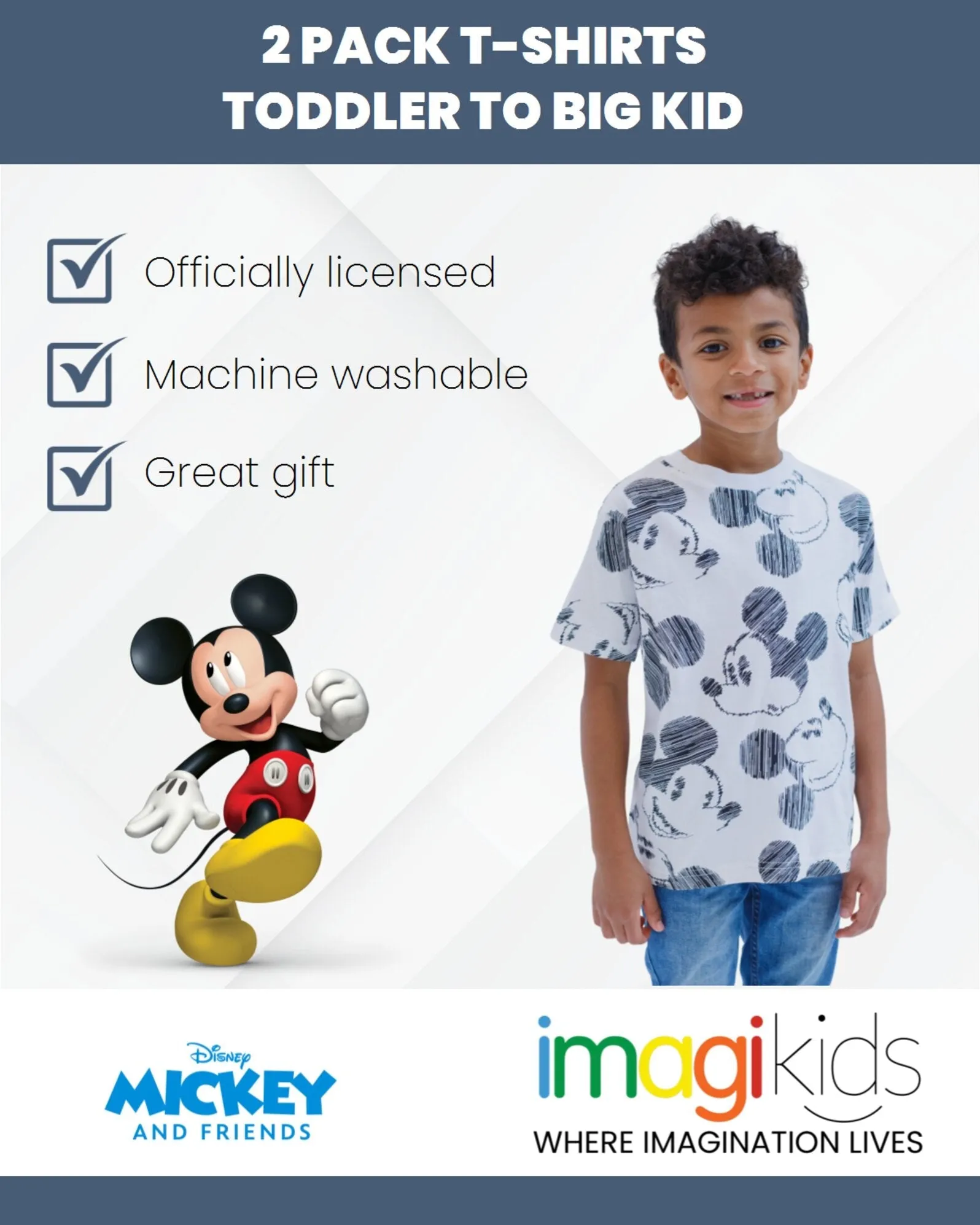 Disney Mickey Mouse 2 Pack T-Shirts