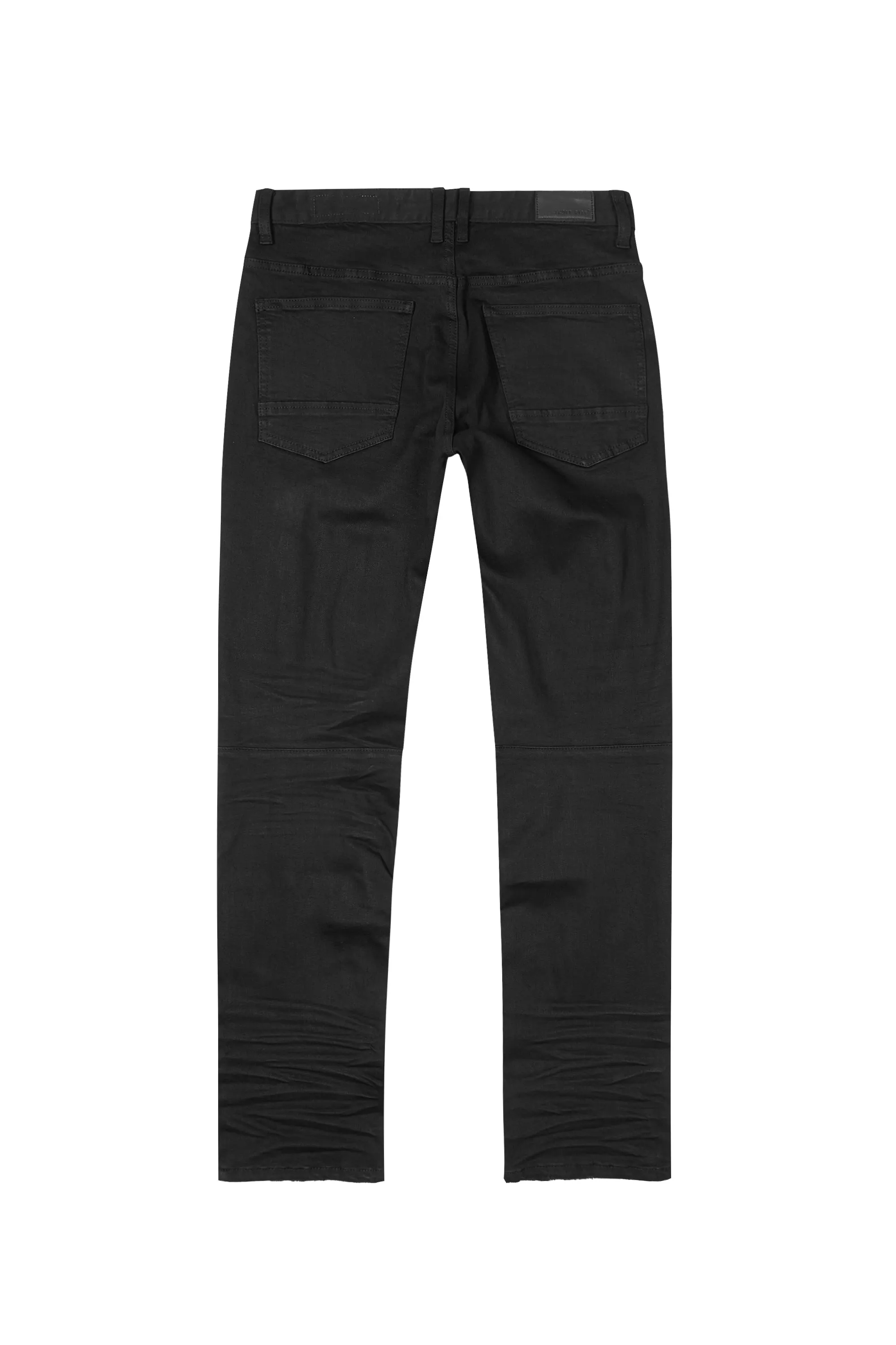 Distressed Rip & Repair Easy Slim Denim Jeans - Jet Black