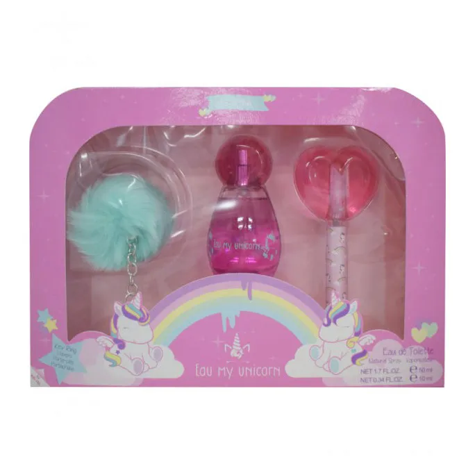 Eau my Unicorn 3 pcs Gift Set EDT 1.7 oz Key ring