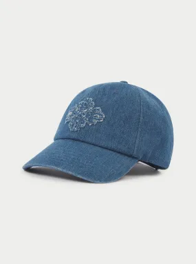 EMBLEM DENIM CAP - BLUE WASH