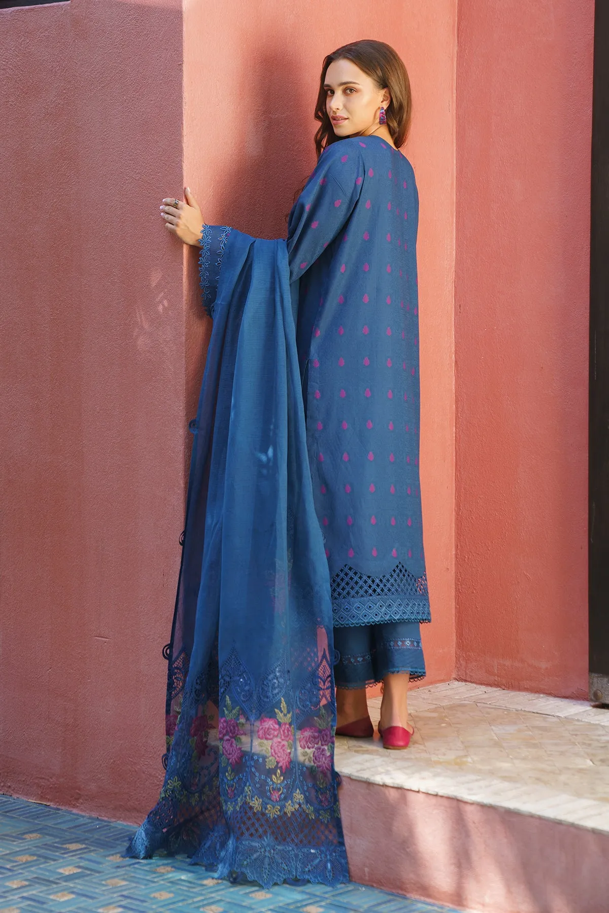 EMBROIDERED JACQUARD LAWN UF-571