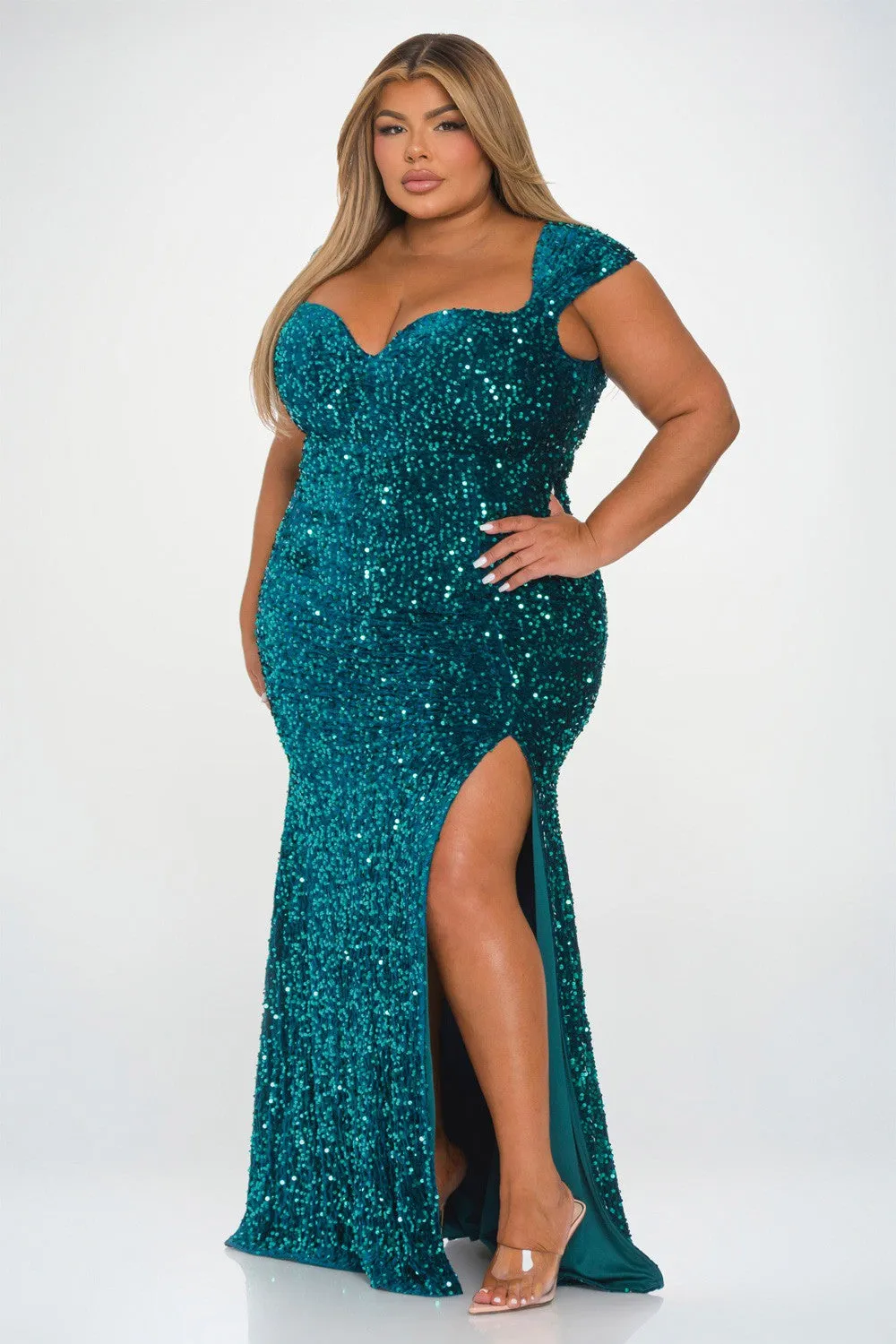 Emerald Sequin Maxi Dress *Ashlee’s Pick