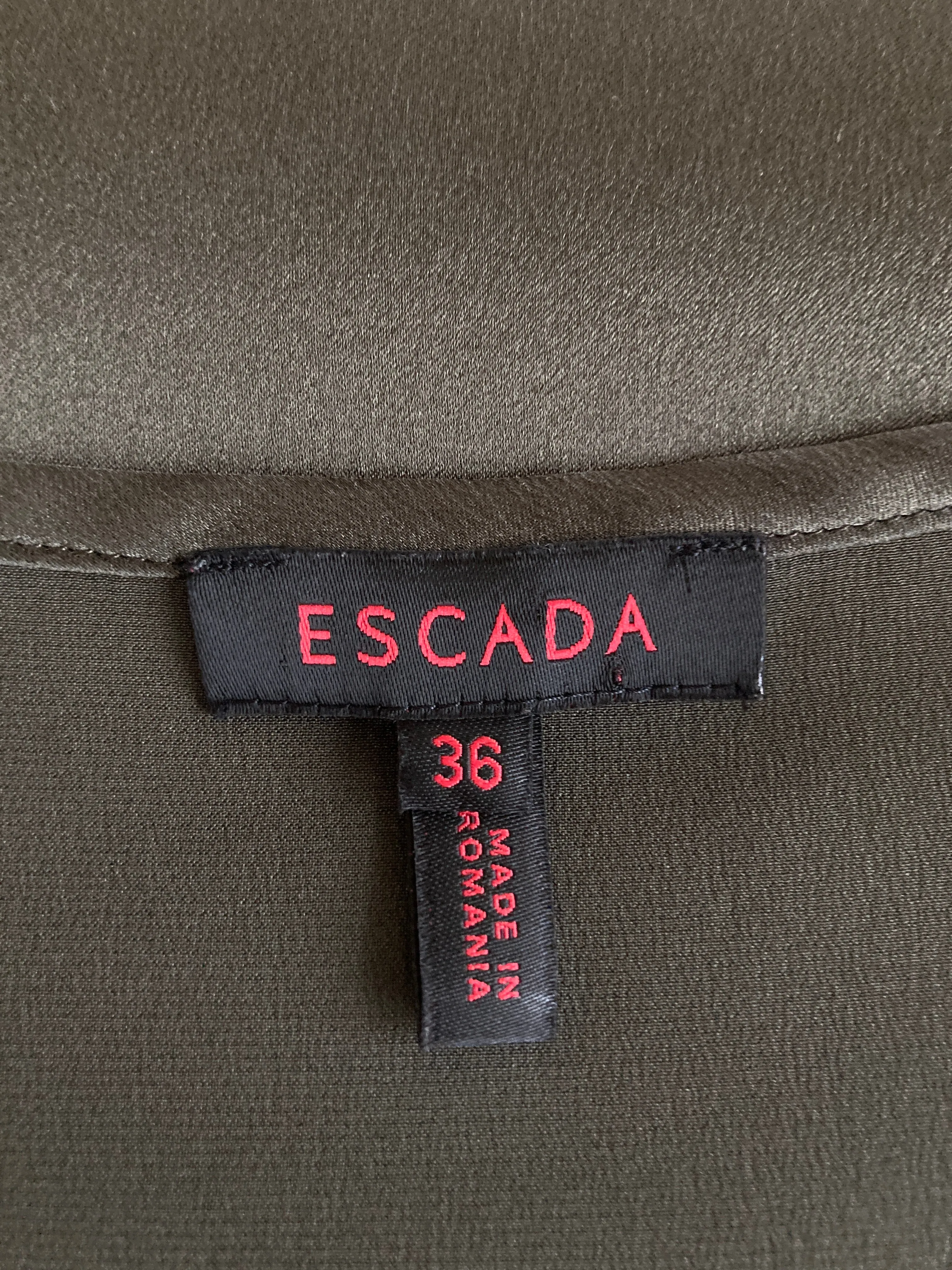 Escada Silk Dark Green Top, S