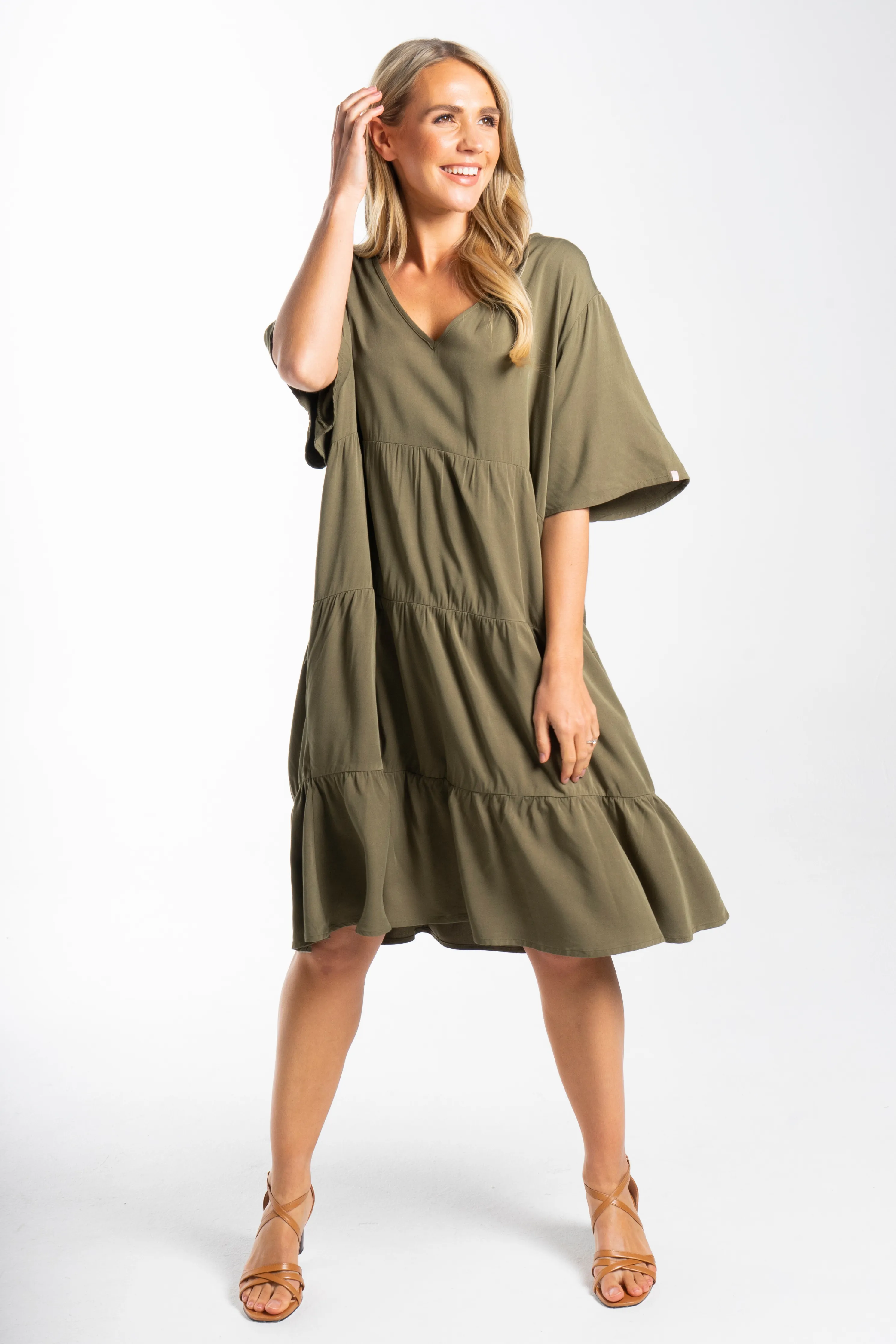 FINAL SALE Chic Dress in Khaki