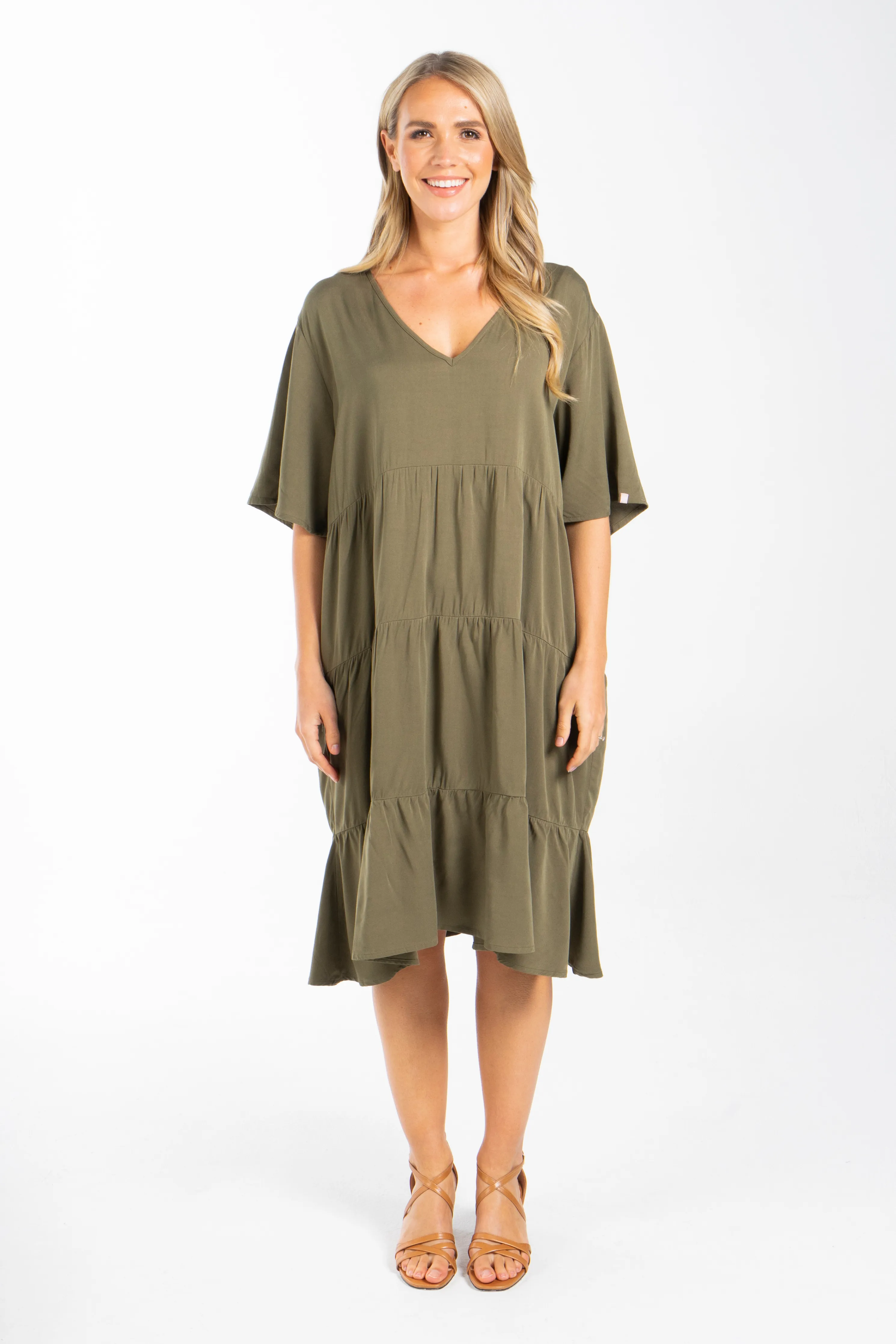 FINAL SALE Chic Dress in Khaki