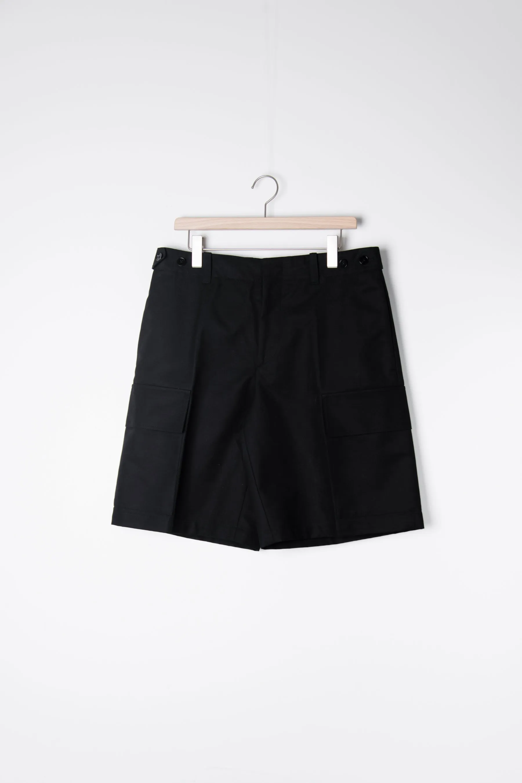 Fine Double Cotton Cargo Short Black JSMU311540