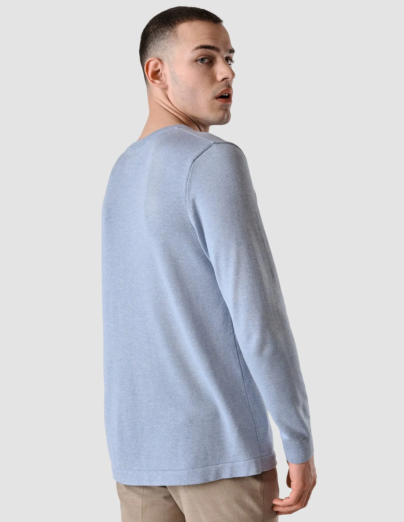 Fine Knit Crewneck Azure Molinaire