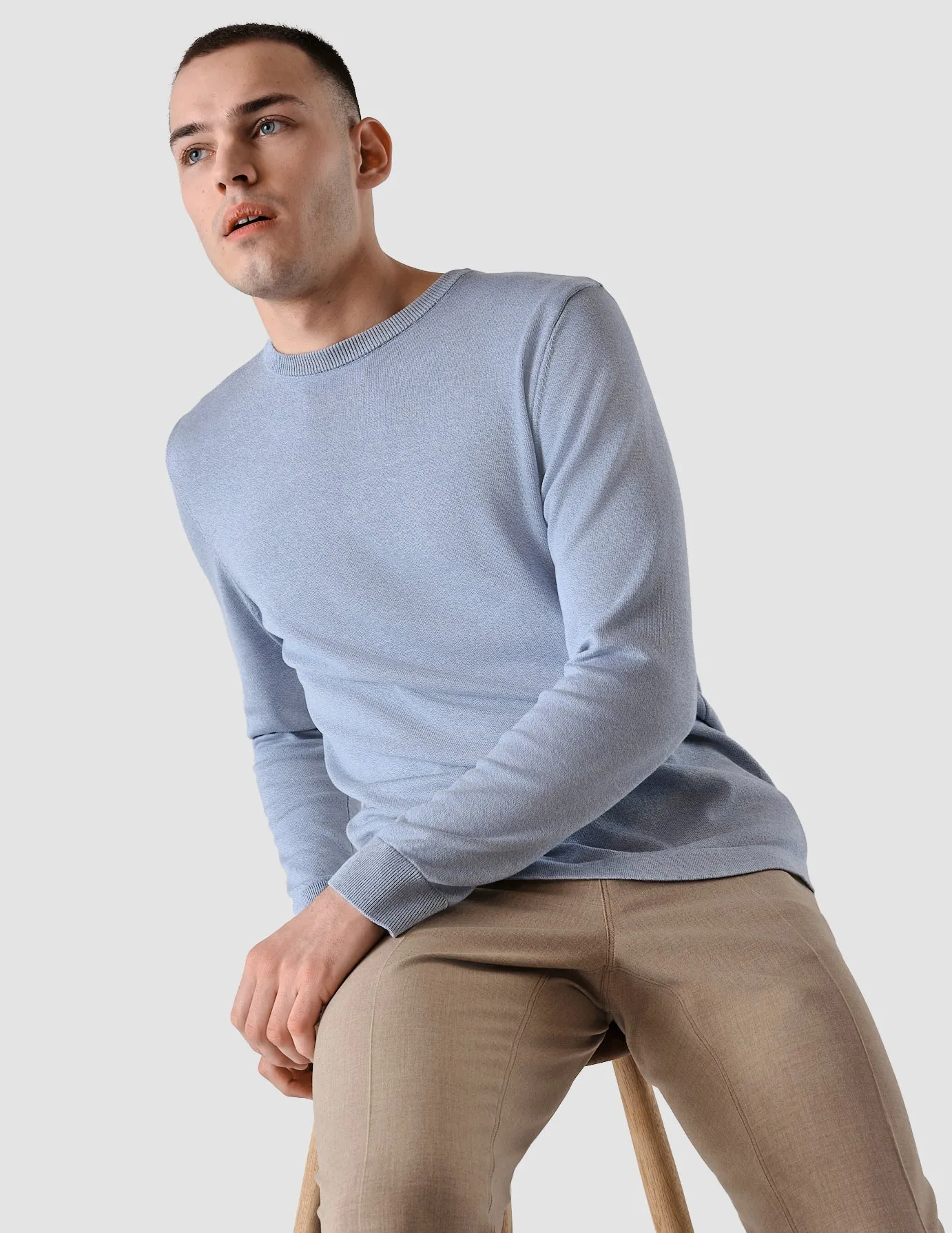 Fine Knit Crewneck Azure Molinaire