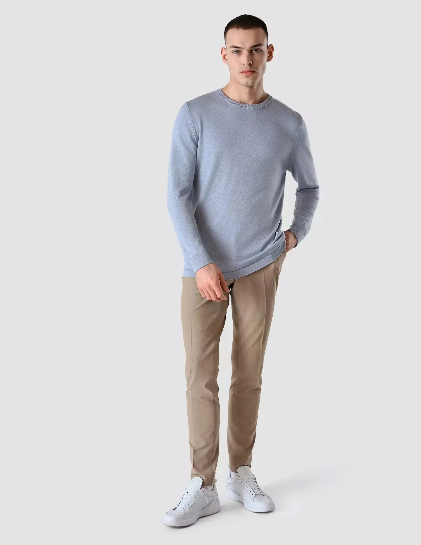 Fine Knit Crewneck Azure Molinaire