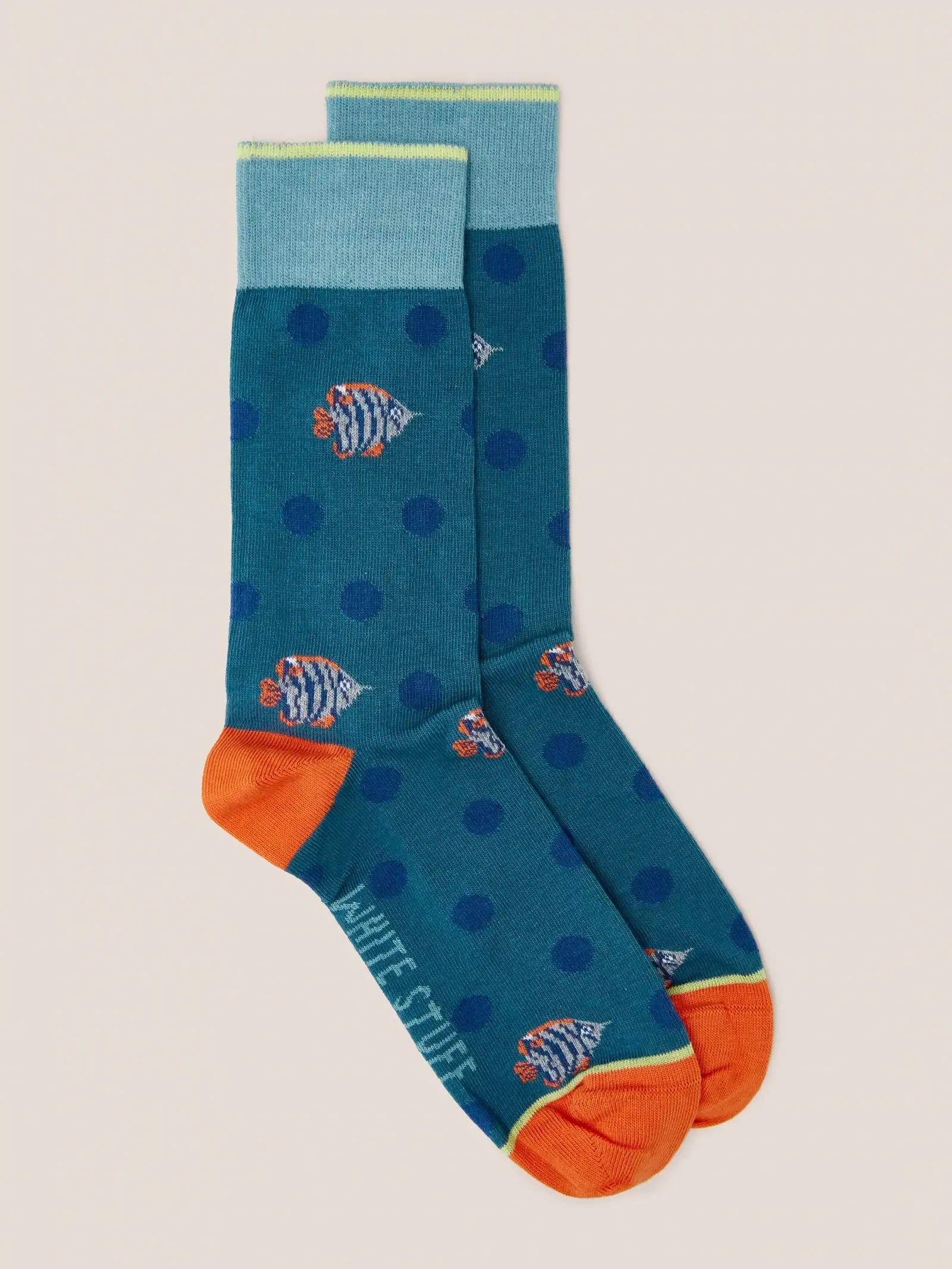 Fish Spot Ankle Sock - Teal Multi