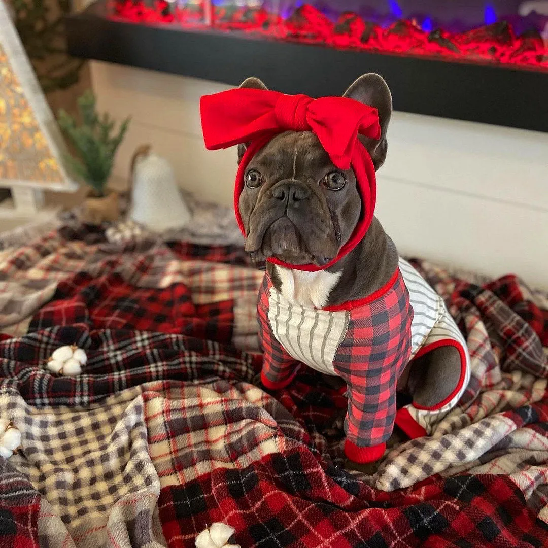 French Bulldog Pajamas | Frenchie Clothing | Buffalo Plaid