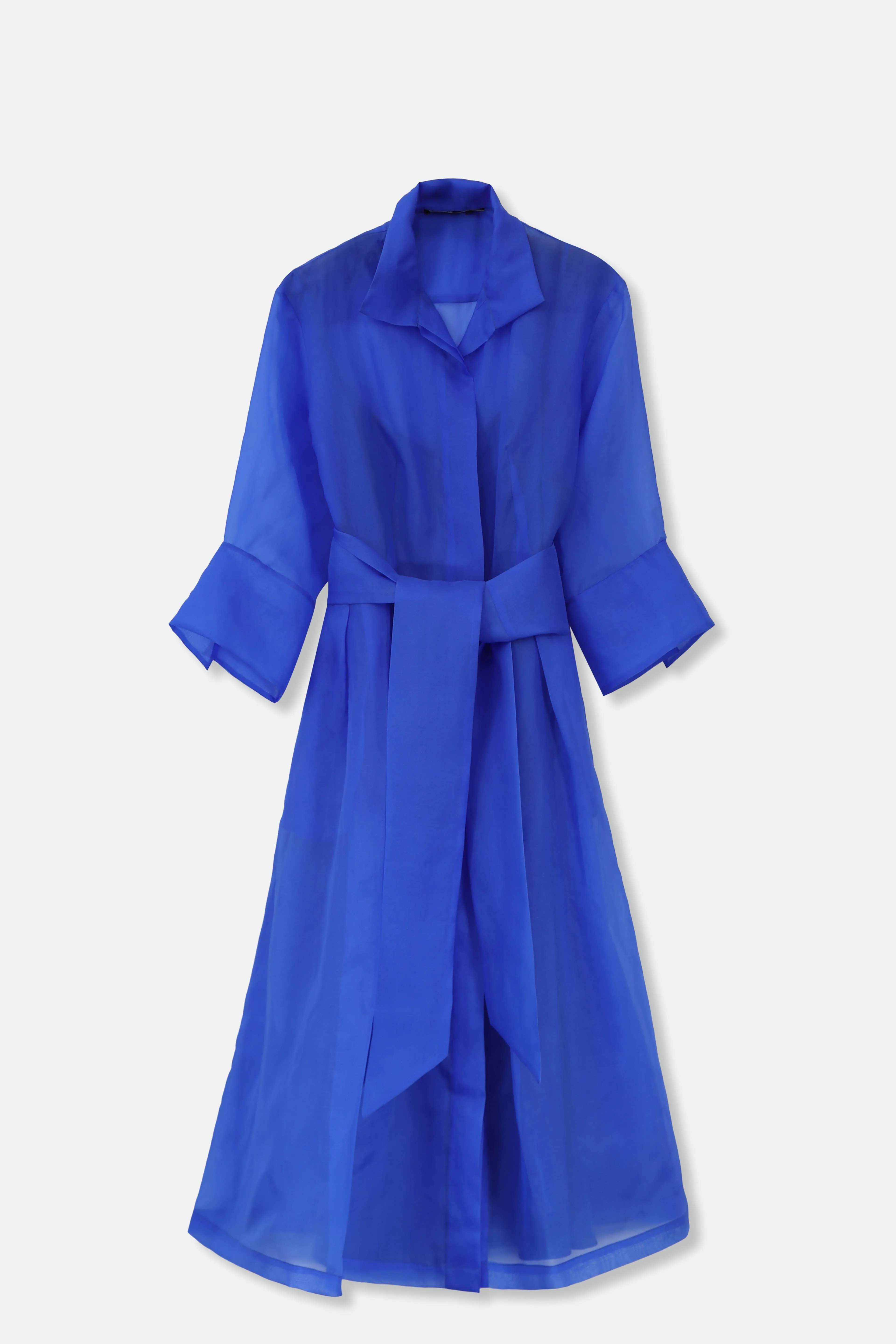 GABRIELLE DRESS IN SILK ORGANZA IMPERIAL BLUE