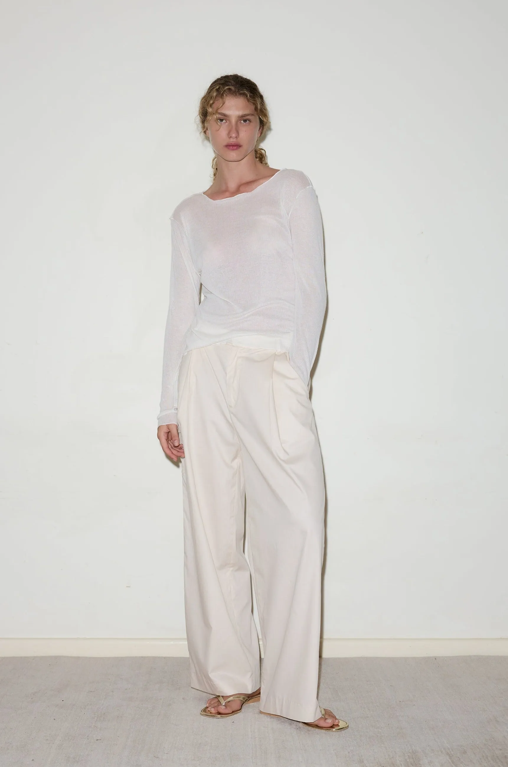 Gathered Pocket Pant - Off White