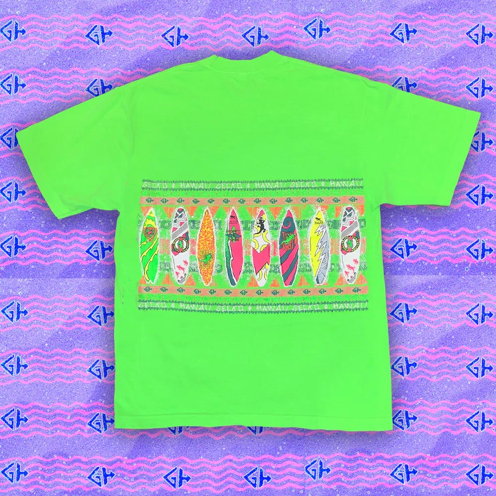 Gecko Boardroom 1989 Neon Green (Single Stitch) Tee