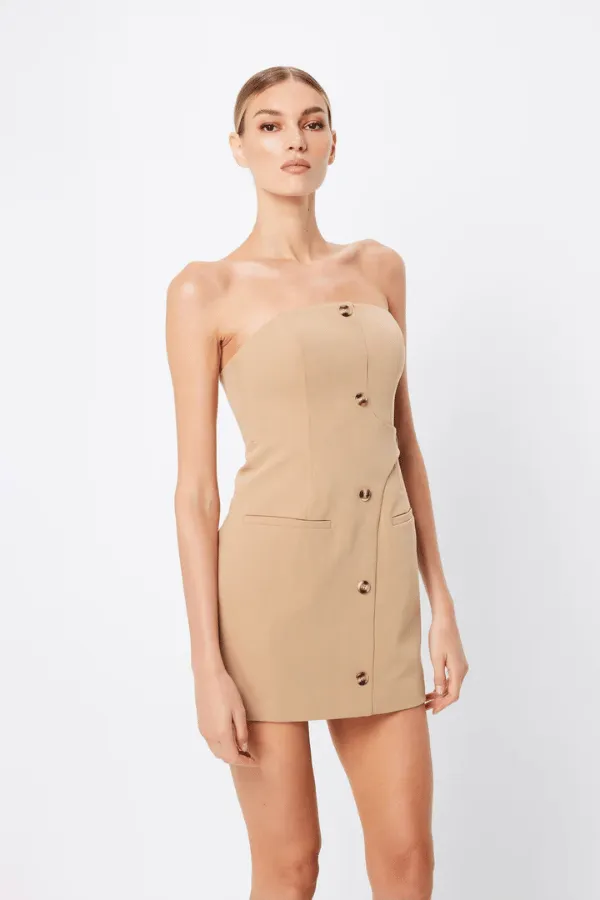 Gilded Mini Dress Camel