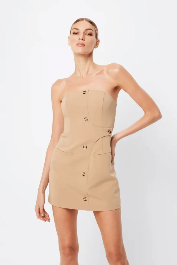 Gilded Mini Dress Camel