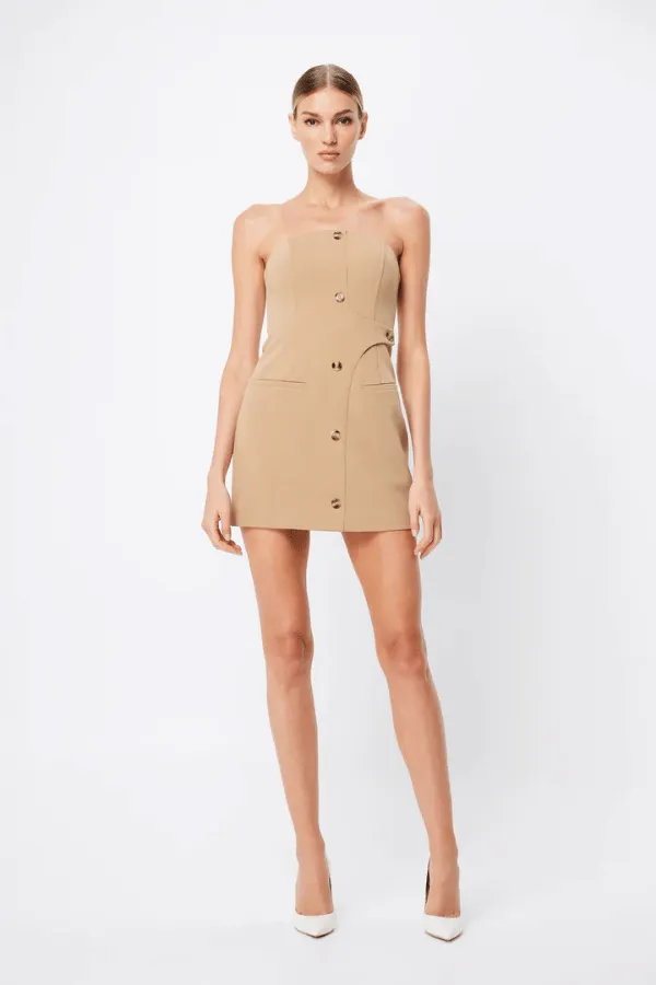 Gilded Mini Dress Camel