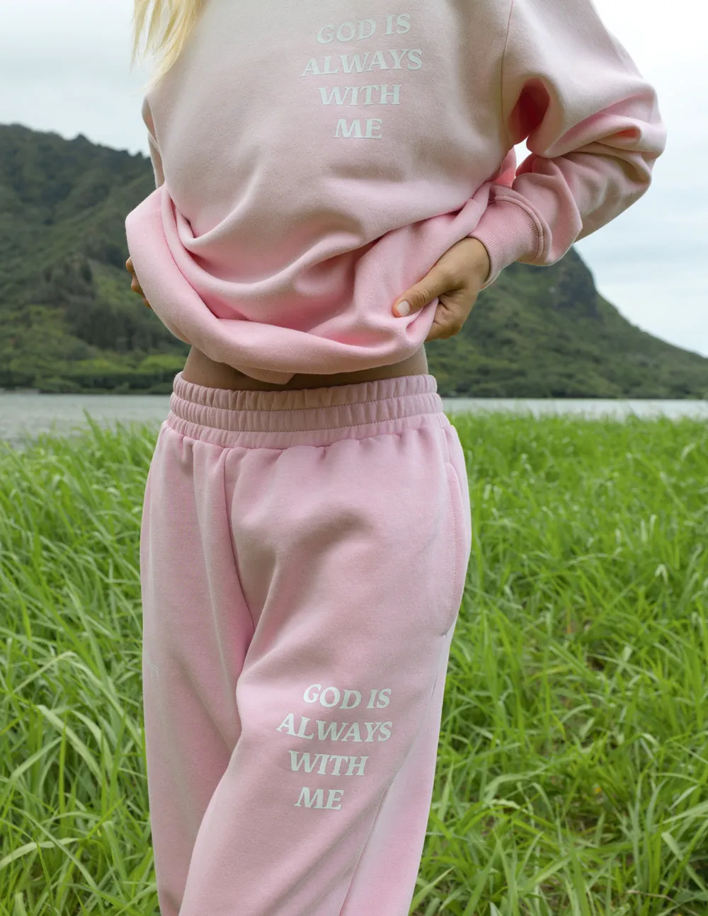 God Is Always With Me Pink Unisex Sweatpant