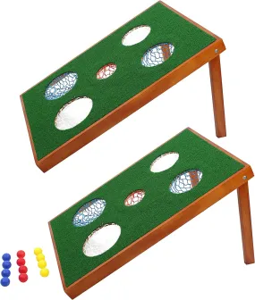 Golf Cornhole Set, 5 Holes - Outdoor Practice Golfing Corn Hole Kit, Backyard Outdoors Chipping Golf Game