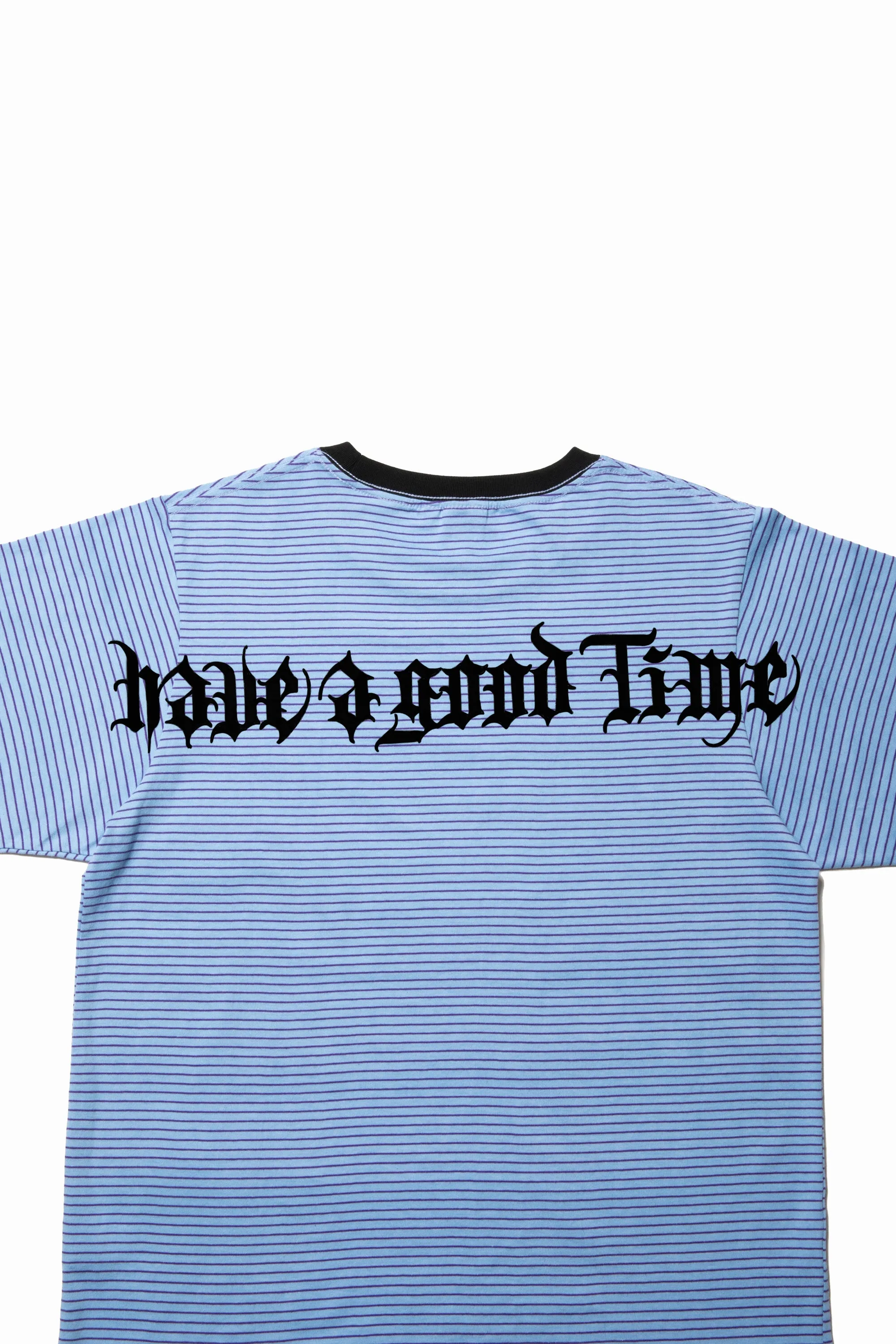 GOTHIC OLD ENGLISH SIDE LOGO STRIPED S/S TEE BLUE