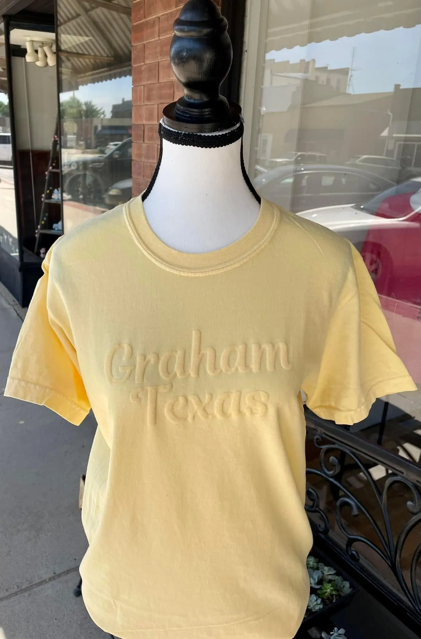 Graham Texas Puff Print Tee - Yellow