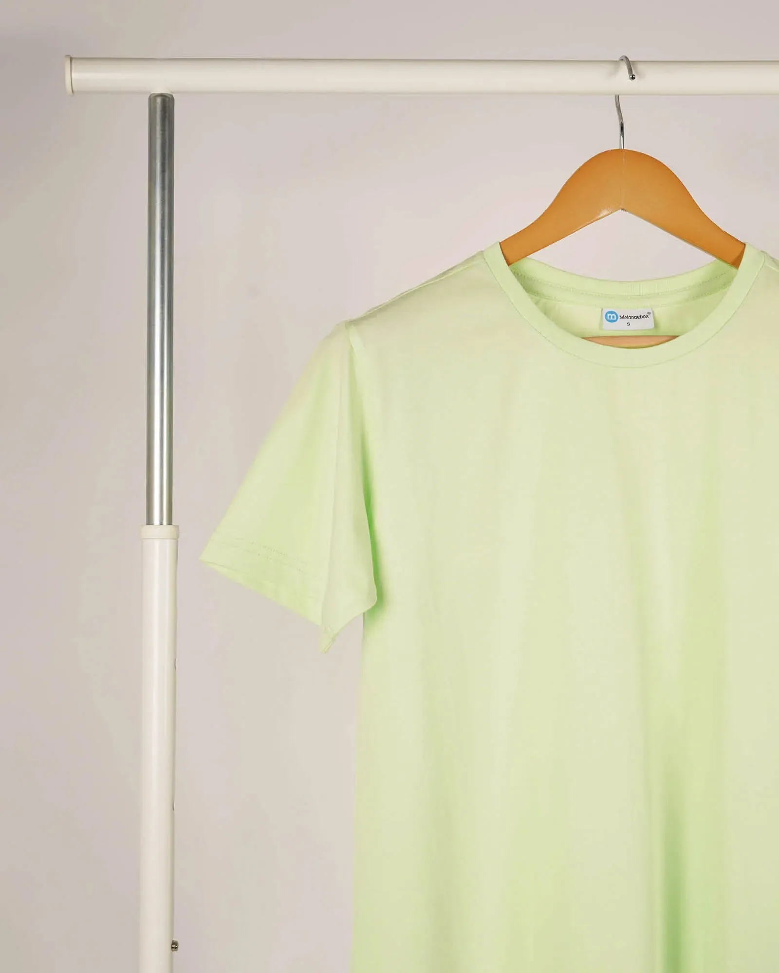 Half Sleeves Crew Neck: Neon Green