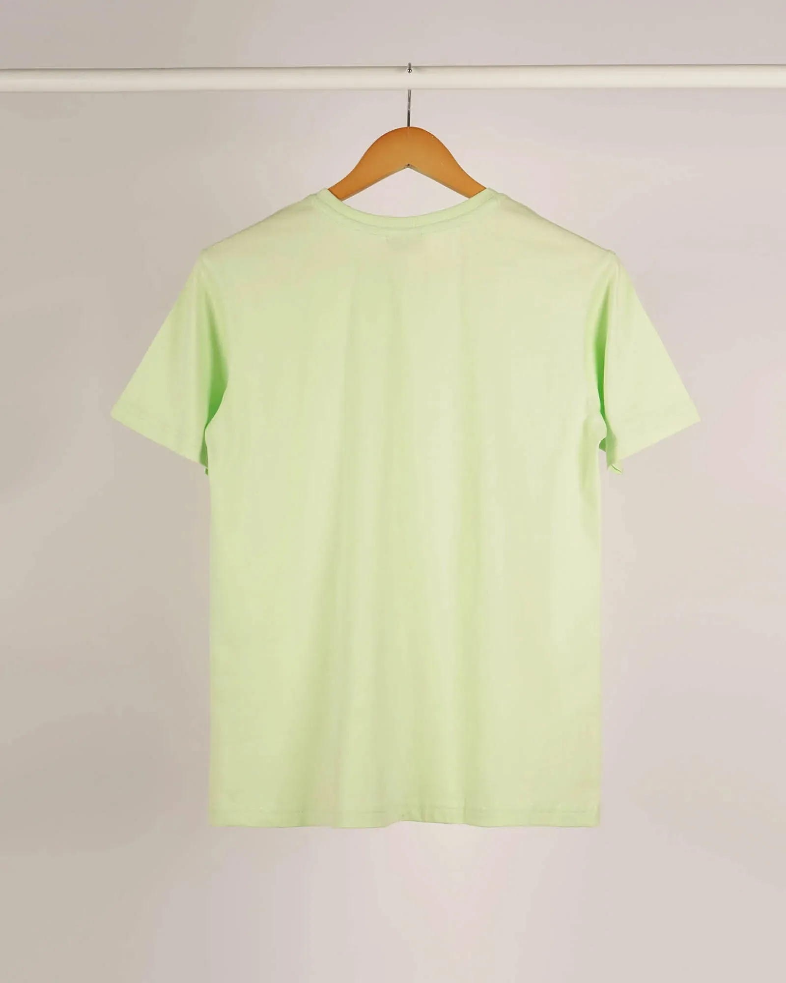 Half Sleeves Crew Neck: Neon Green