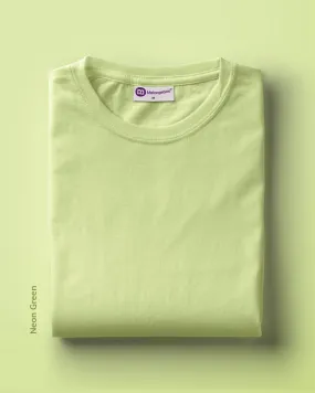 Half Sleeves Crew Neck: Neon Green