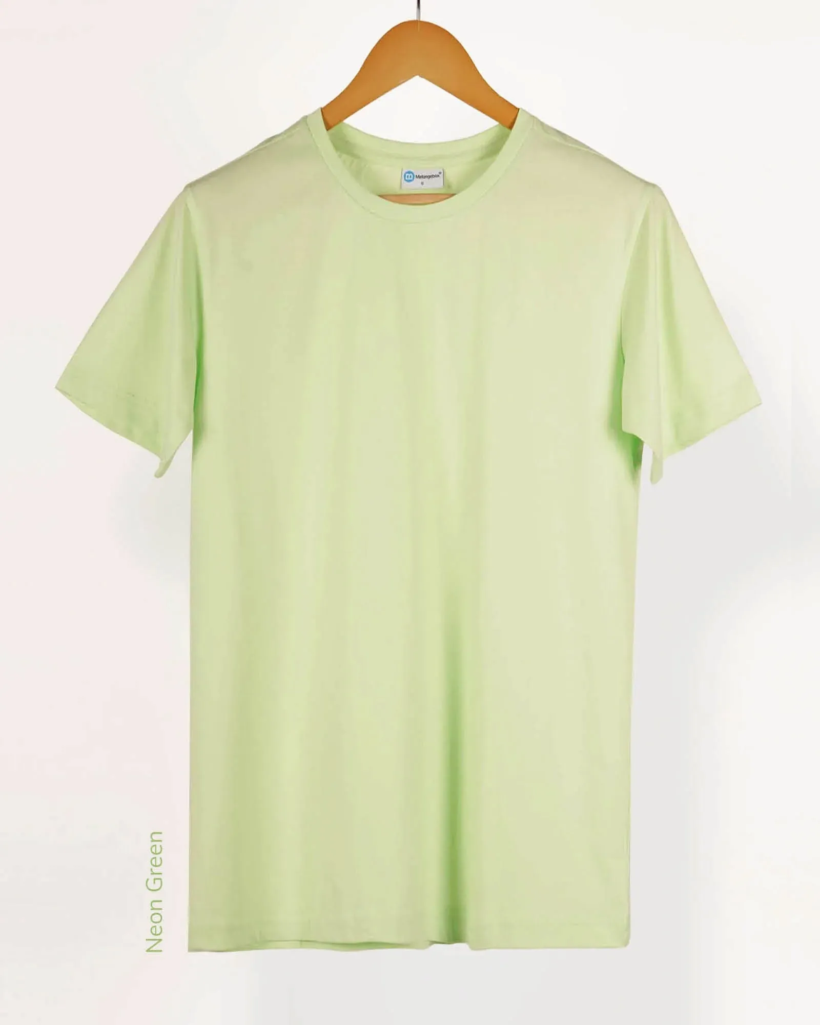 Half Sleeves Crew Neck: Neon Green