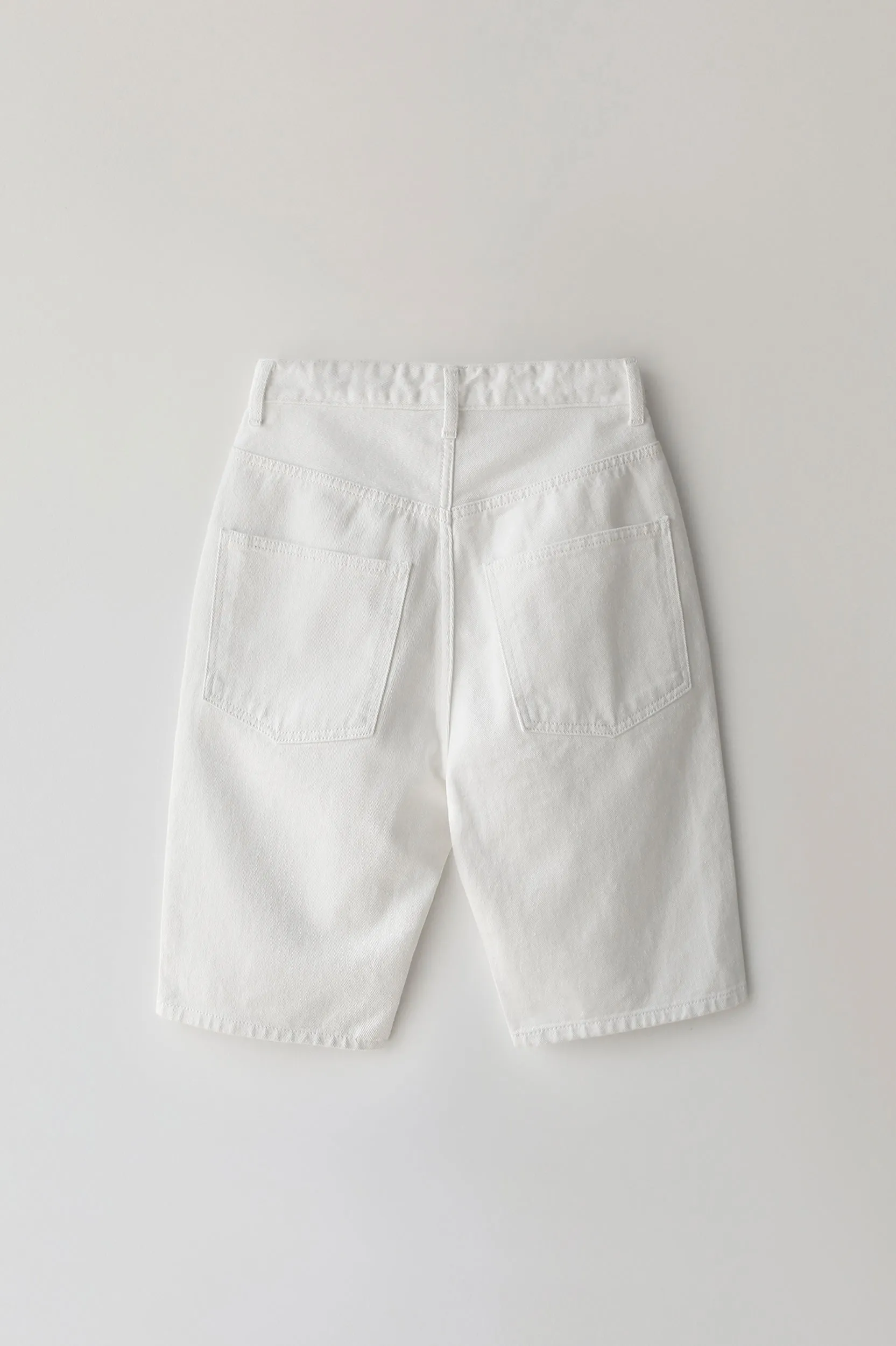 Half White Denim Short