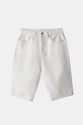 Half White Denim Short