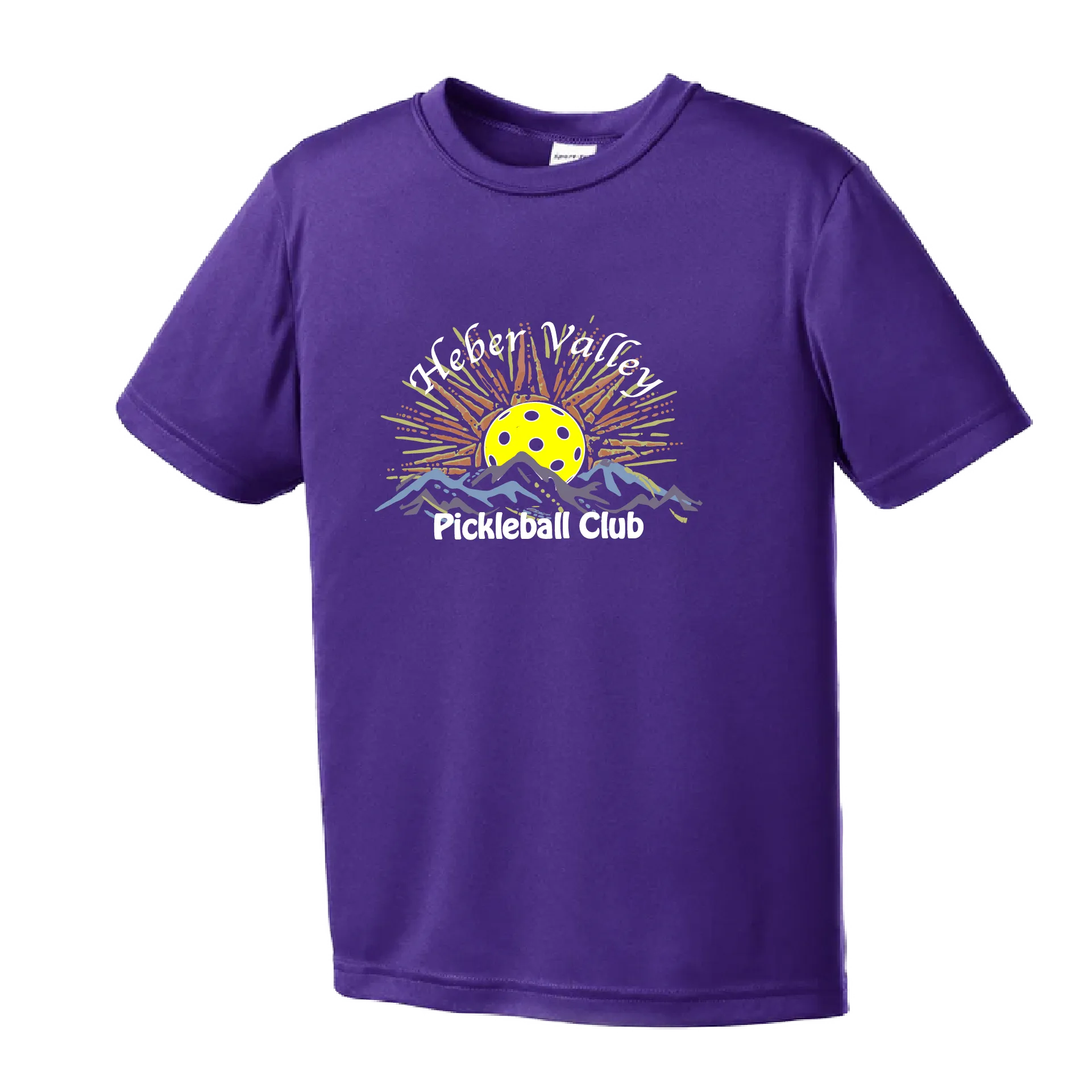 Heber Valley Pickleball Club (Large Design) | Youth Short Sleeve Athletic Shirt | 100% Polyester