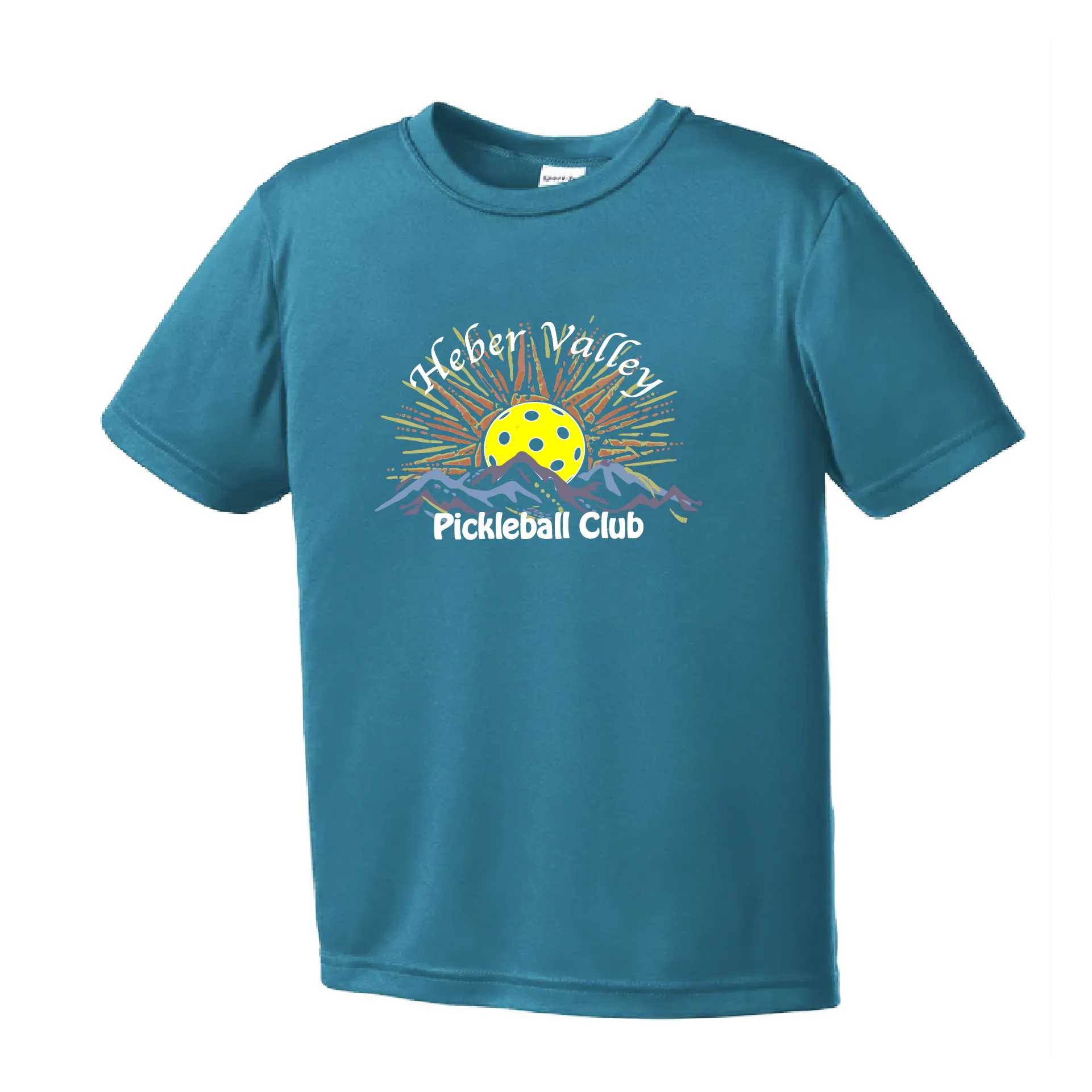 Heber Valley Pickleball Club (Large Design) | Youth Short Sleeve Athletic Shirt | 100% Polyester