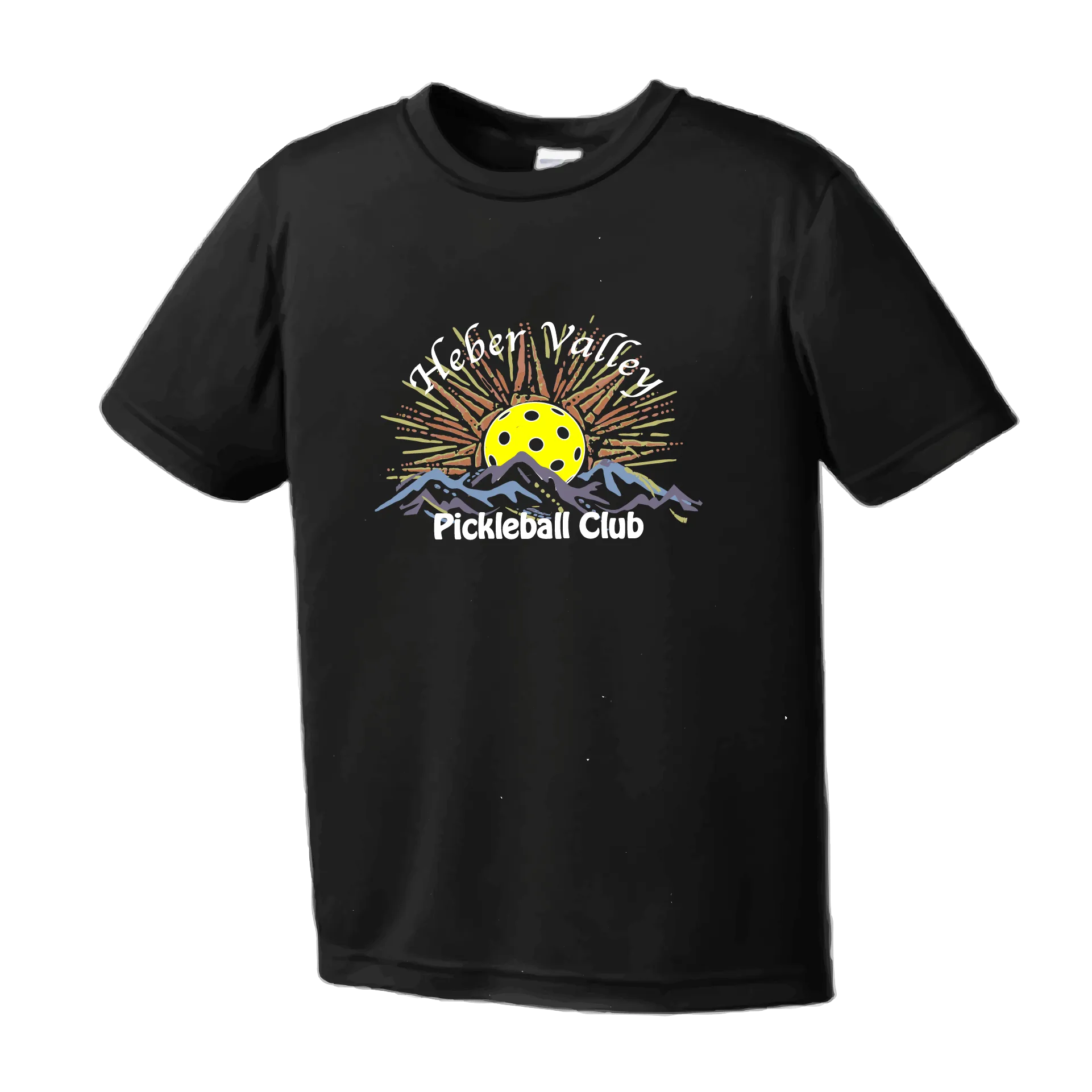 Heber Valley Pickleball Club (Large Design) | Youth Short Sleeve Athletic Shirt | 100% Polyester