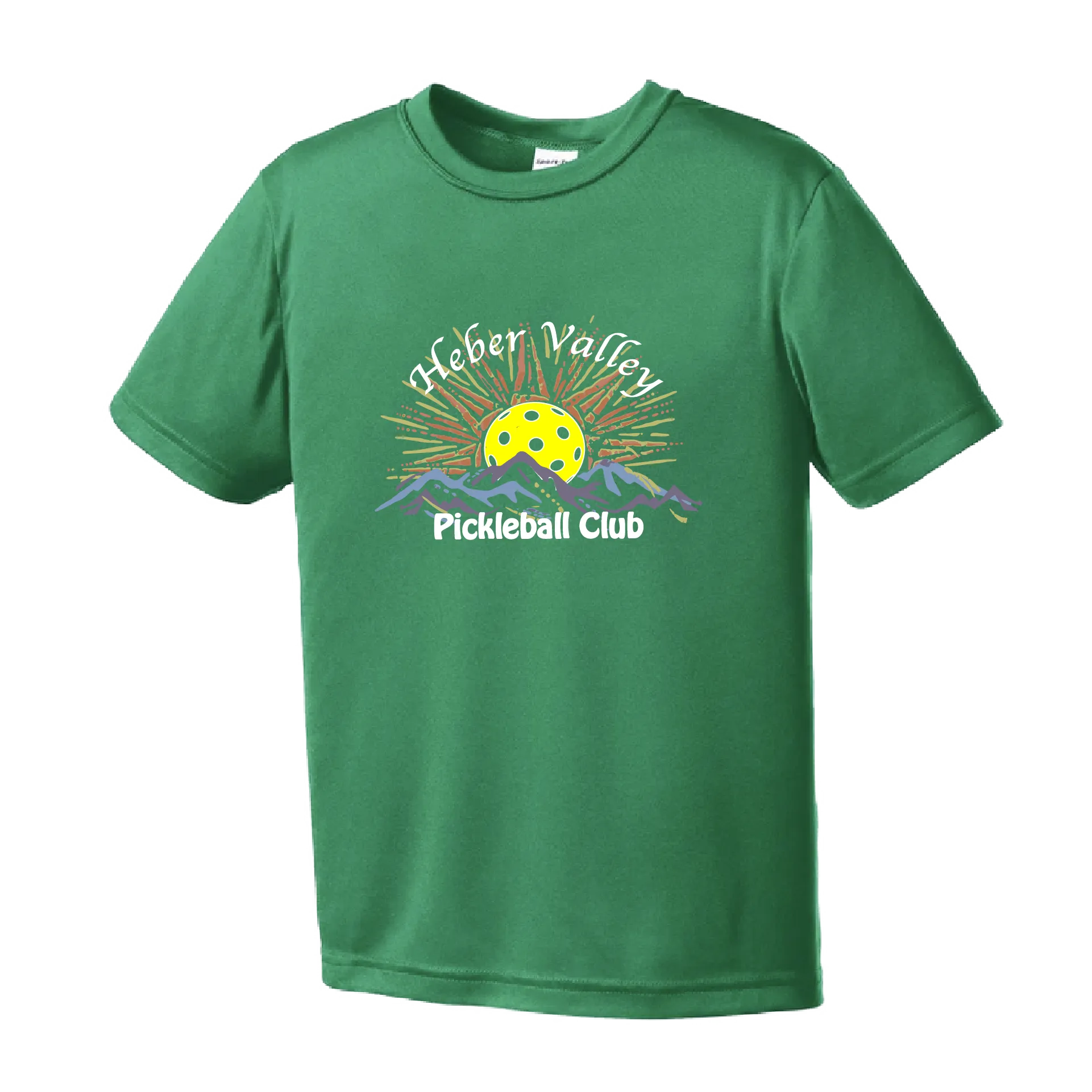 Heber Valley Pickleball Club (Large Design) | Youth Short Sleeve Athletic Shirt | 100% Polyester