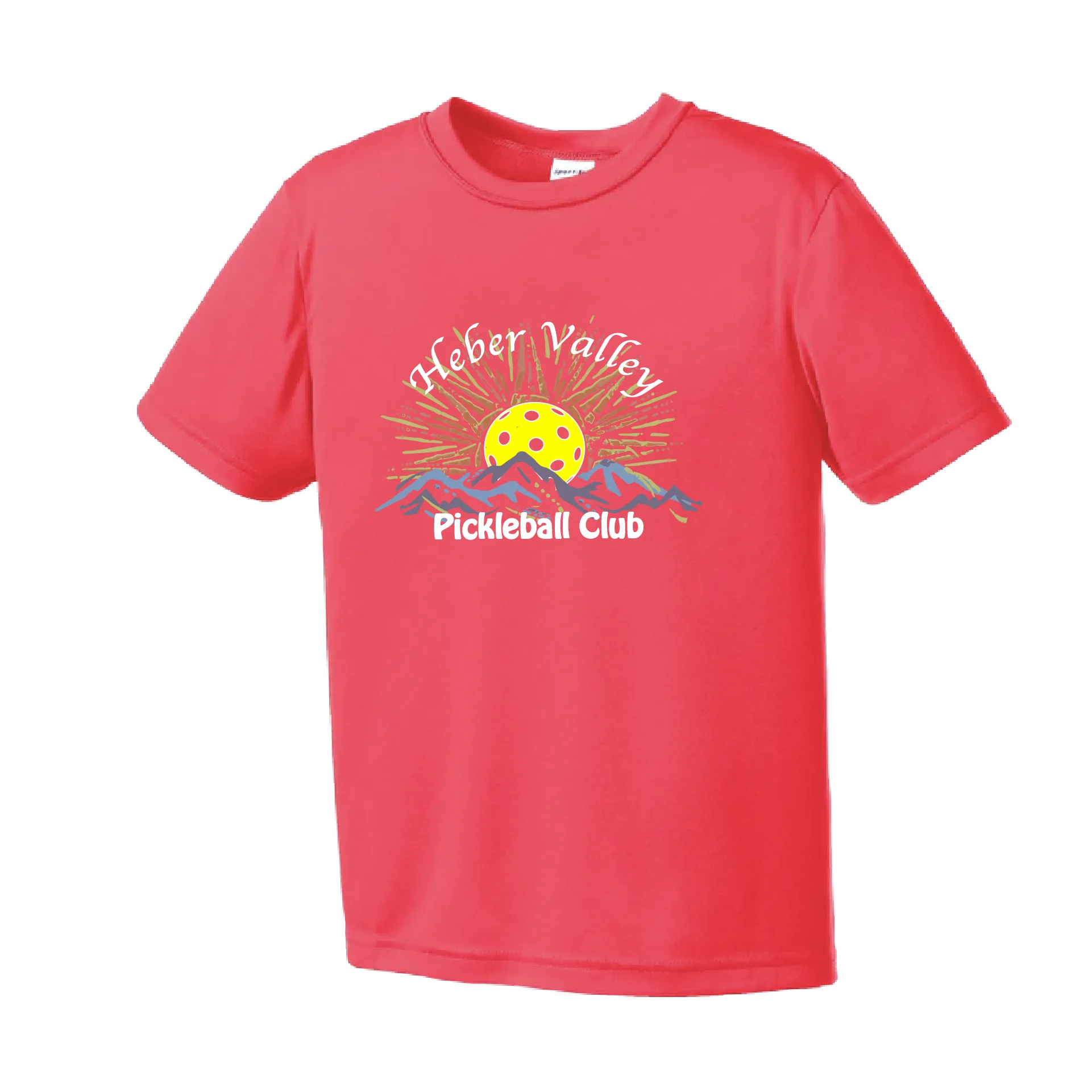 Heber Valley Pickleball Club (Large Design) | Youth Short Sleeve Athletic Shirt | 100% Polyester