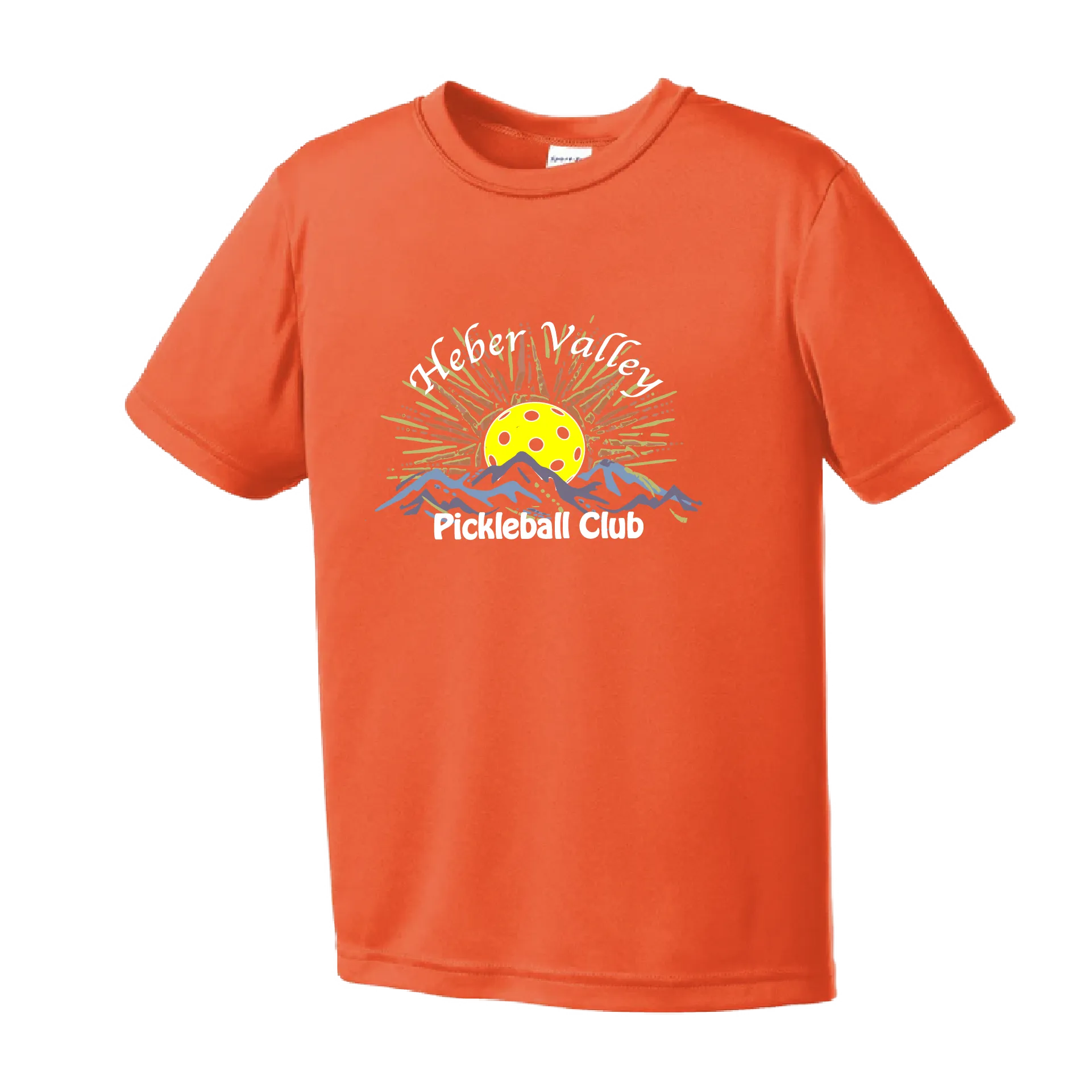 Heber Valley Pickleball Club (Large Design) | Youth Short Sleeve Athletic Shirt | 100% Polyester