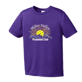 Heber Valley Pickleball Club (Large Design) | Youth Short Sleeve Athletic Shirt | 100% Polyester