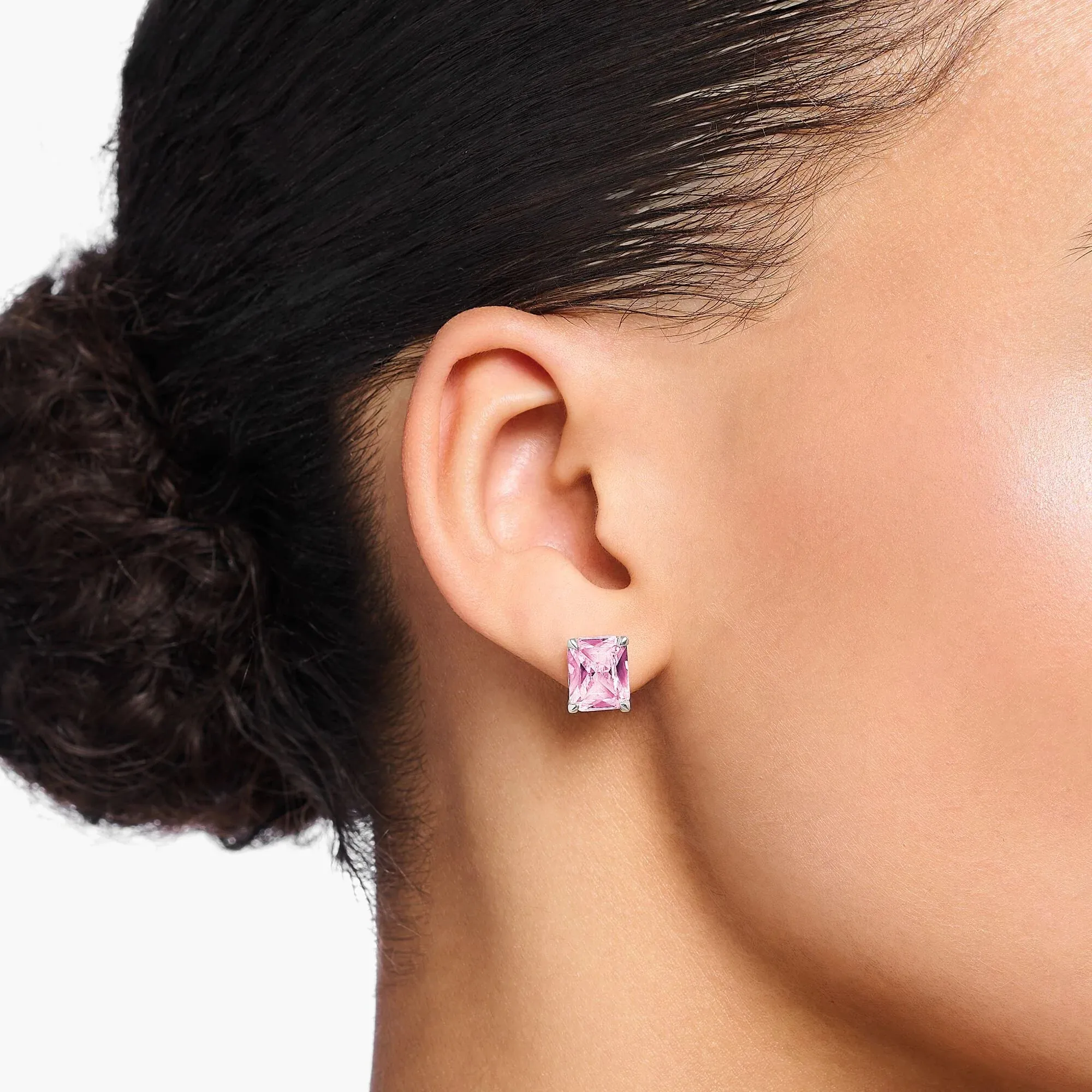 Heritage Pink Silver Stud Earrings