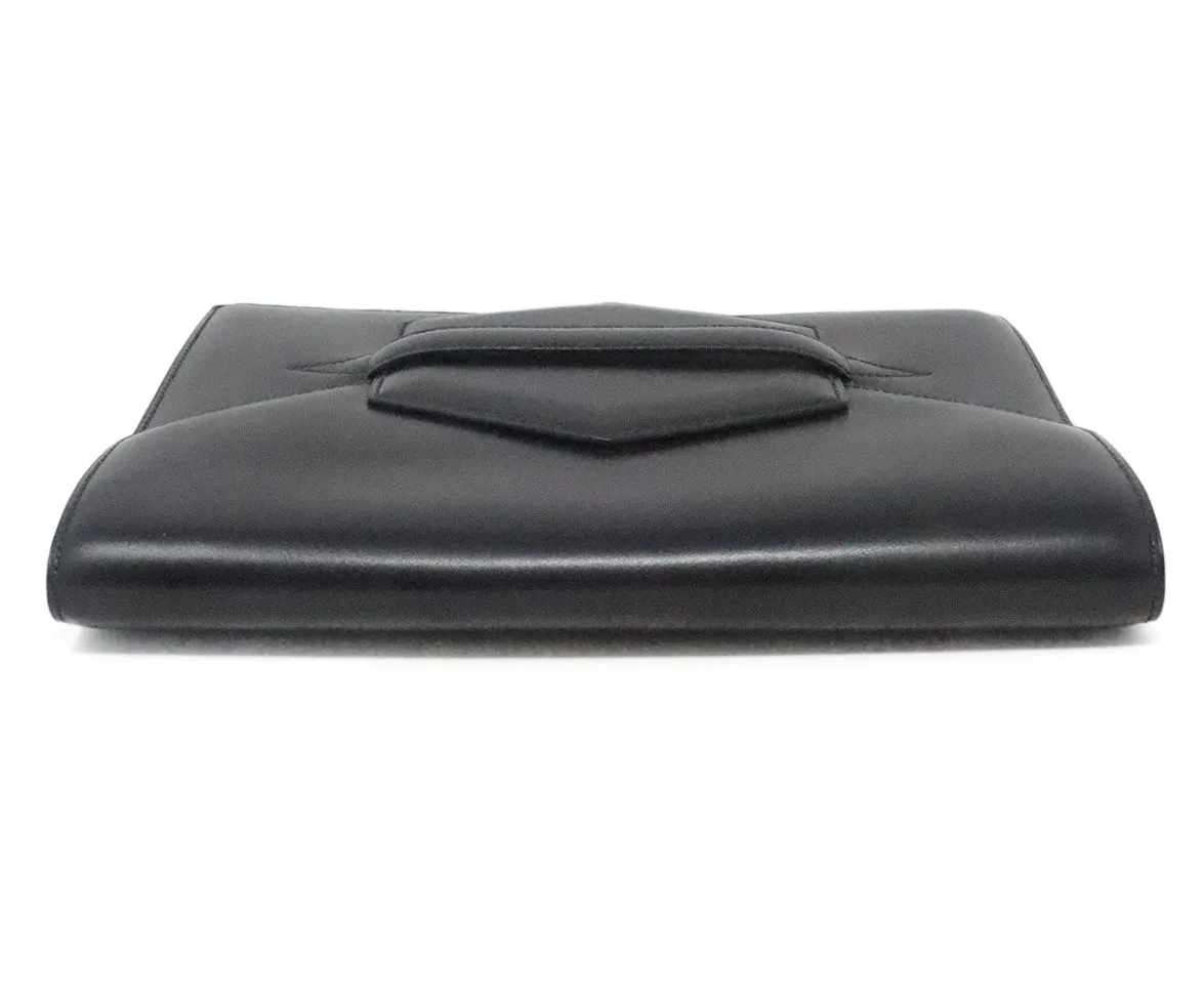 Hermes Black Leather Clutch