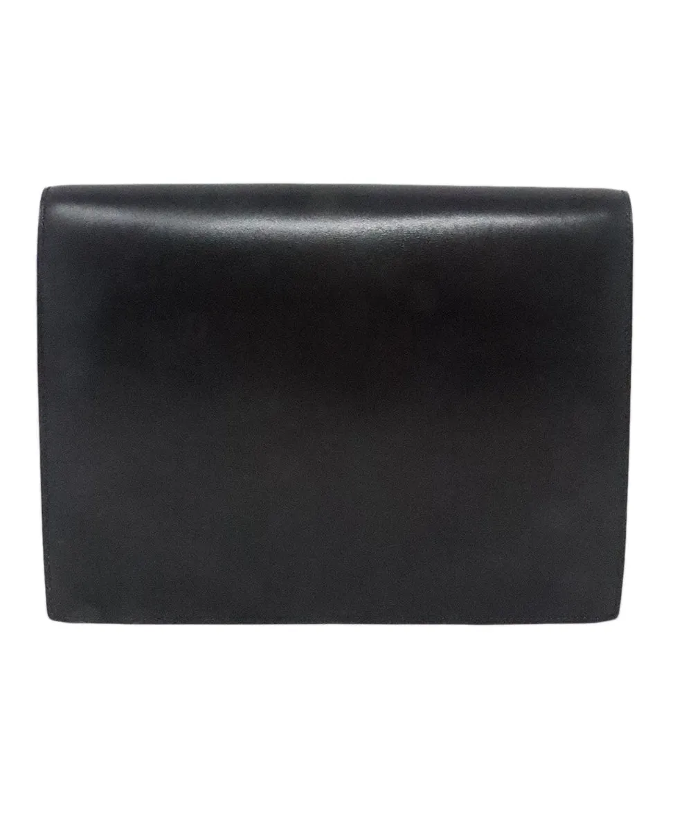 Hermes Black Leather Clutch