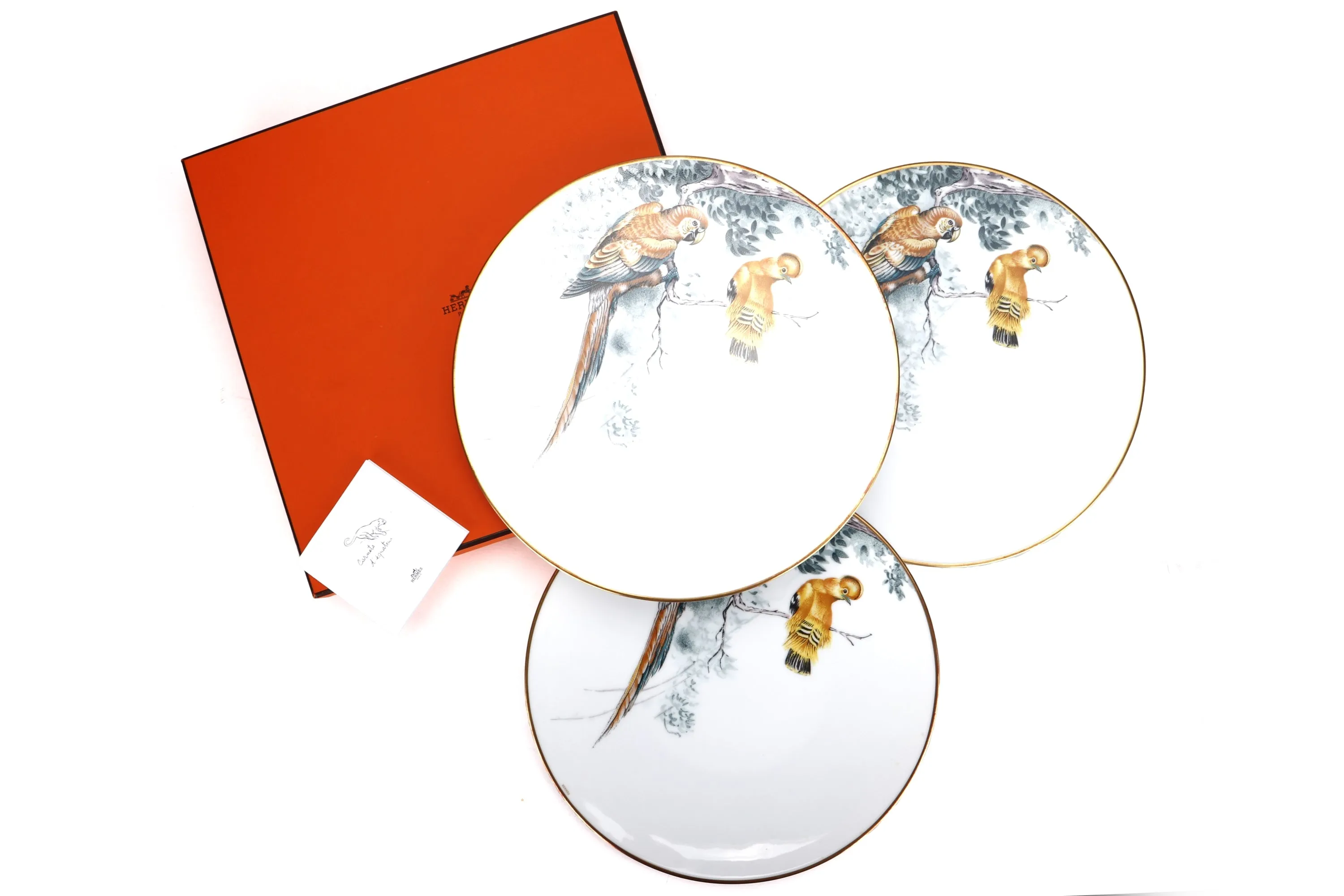 HERMES CARNETS D'EQUATEUR DINNER PLATE (SET OF 3), WITH BOX