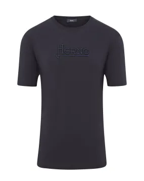 Herno HERNO Embroidery Short Sleeve T-shirt (Navy)